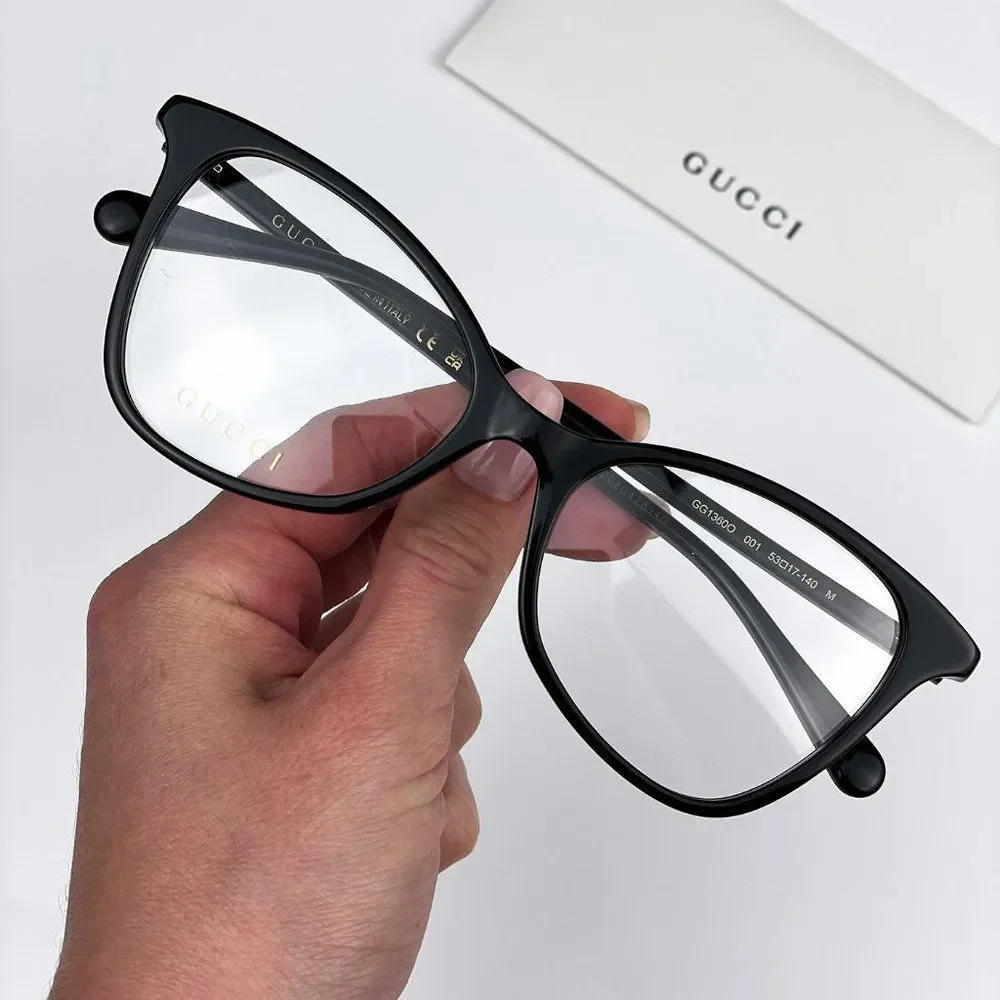 Gucci GG1360O 001 Eyeglasses Black Square Women